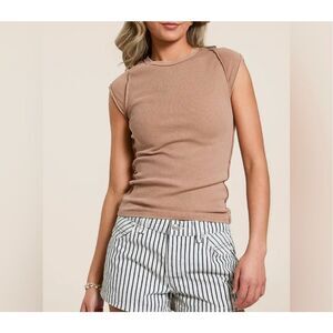 We The Free People Ever Had Tee sand medium NWOT